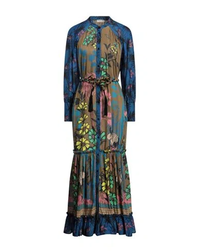 Anjuna Woman Maxi Dress Military Green Size Xs Cotton, Silk