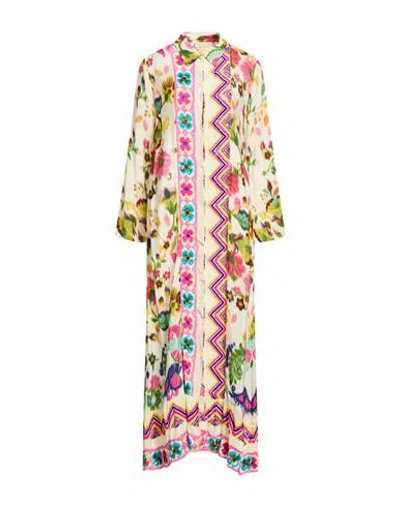 Anjuna Woman Maxi Dress Off White Size L Viscose In Multi