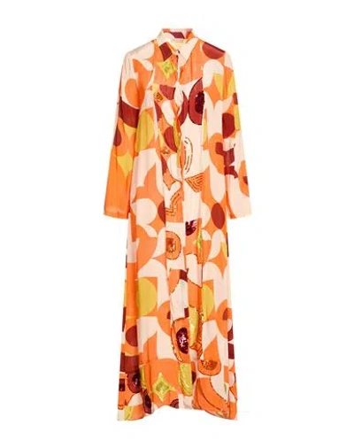 Anjuna Woman Maxi Dress Orange Size Xl Viscose