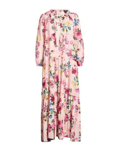 Anjuna Woman Maxi Dress Pink Size M Cotton, Silk In Multi