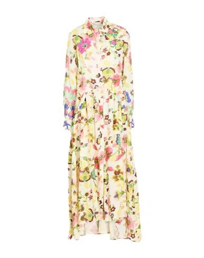 Anjuna Woman Maxi Dress Yellow Size L Linen In Multi