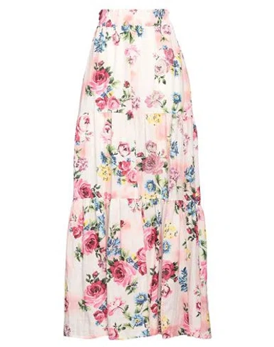 Anjuna Woman Maxi Skirt Pink Size M Linen