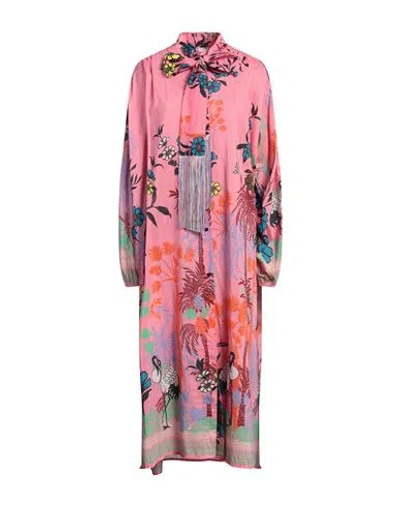 Anjuna Woman Midi Dress Pink Size M Cotton, Silk