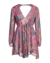 Anjuna Woman Mini Dress Fuchsia Size L Viscose In Pink