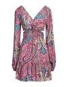 Anjuna Woman Mini Dress Fuchsia Size L Viscose, Polyester In Pink