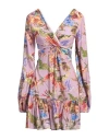 Anjuna Woman Mini Dress Lilac Size L Viscose, Polyester In Purple