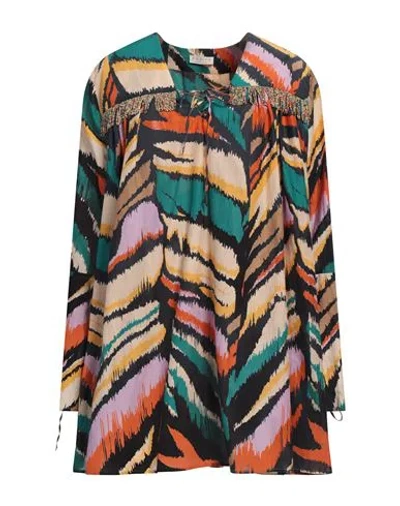 Anjuna Woman Mini Dress Orange Size M Cotton, Silk