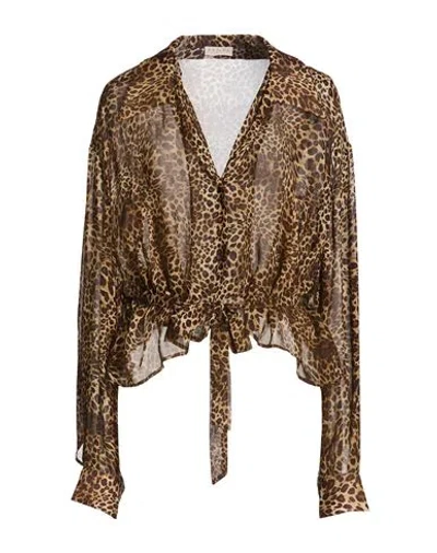 Anjuna Woman Shirt Brown Size M Viscose