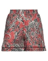 Anjuna Woman Shorts & Bermuda Shorts Brick Size L Linen In Red