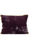 Anke Drechsel Contrasting-border Velvet Cushion In Purple