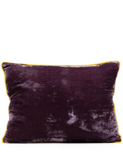 Anke Drechsel Contrasting-border Velvet Cushion In Purple