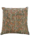 Anke Drechsel Floral-embroidered Velvet Cushion In Green