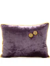 Anke Drechsel Floral-embroidered Velvet Cushion In Purple