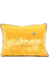 Anke Drechsel Floral-embroidered Velvet Cushion In Yellow