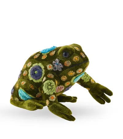 Anke Drechsel Floral Frog Ornament In Green