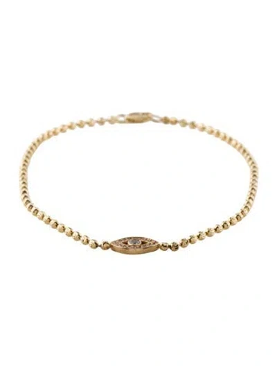 Pre-owned Anklet 14k Diamond Eye Chain , 8.25" In Multi