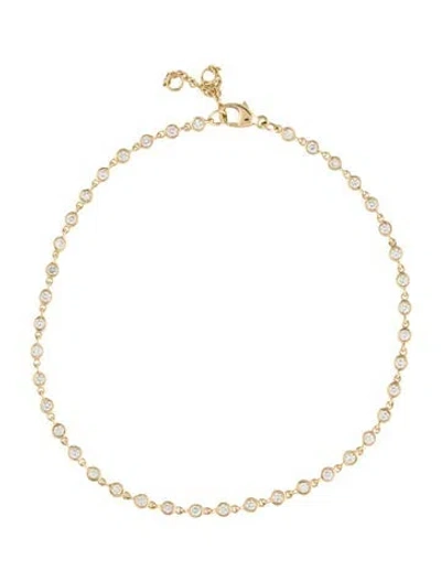 Pre-owned Anklet 14k Lab-grown Diamond  In Multi