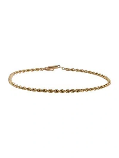 Pre-owned Anklet 14k Rope Chain  In Multi
