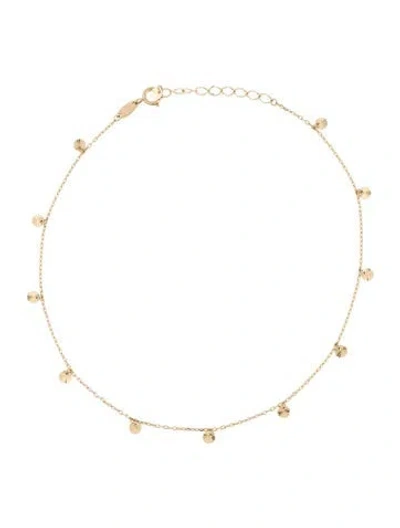 Pre-owned Anklet 14k Textured Disc Charm  In Multi