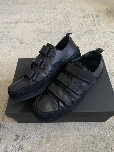 Pre-owned Ann Demeulemeester - Leather Velcro Strap Sneakers In Black