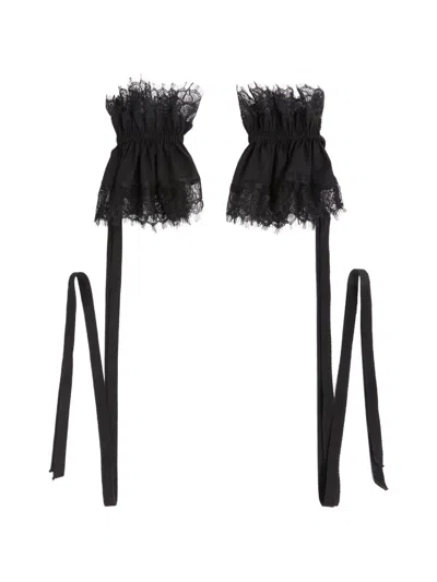 Ann Demeulemeester 버테 레이스 러플 커프스 In Blue