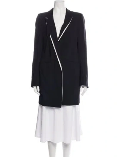 Pre-owned Ann Demeulemeester 2010's Virgin Wool Coat In Black/neutrals