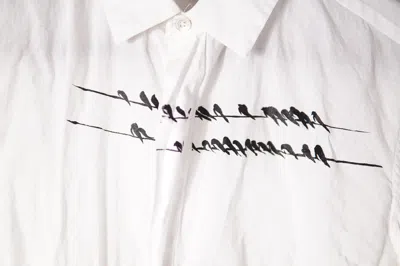 Pre-owned Ann Demeulemeester 2010s Bird Button Up Shirt In White