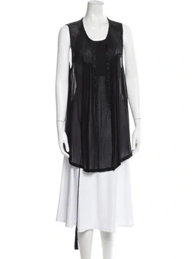 Pre-owned Ann Demeulemeester 2012 Silk Top In Black