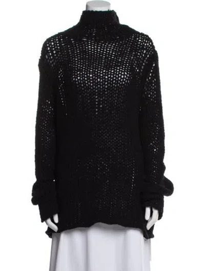 Pre-owned Ann Demeulemeester 2022 Virgin Wool Sweater In Black