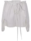 Ann Demeulemeester Jess Pleated Shorts Cotton Twill In White