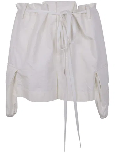 ANN DEMEULEMEESTER NADINA CARGO SHORTS NATURAL WASH COTTON,2510.W.TR26.FA559.002 002 NATURAL WHITE