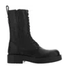 Ann Demeulemeester 40mm Lace-up Leather Boots In Black