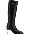 Ann Demeulemeester Edmunda Buckled Leather Knee Boots In Black