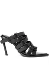Ann Demeulemeester Nel High Heeled Mules With Belts In Black