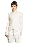 Ann Demeulemeester Aamu Irregular Rib Turtleneck Sweater In White