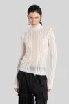 Ann Demeulemeester Aamu Knitwear In Beige Cotton In White