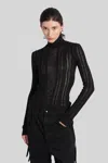 Ann Demeulemeester Aamu Knitwear In Black Cotton In Black