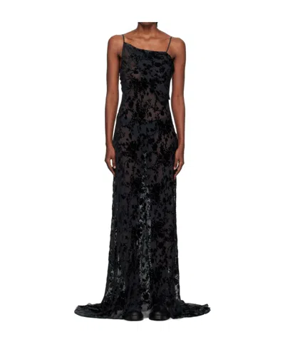 Ann Demeulemeester Aaricia Bias Slip Dress In Black