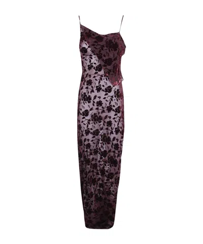 Ann Demeulemeester Aaricia Long Bias Slip Dress In Burgundy