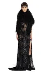 Ann Demeulemeester Aaricia Long Bias Slip Dress In Velvet Devoré In Black