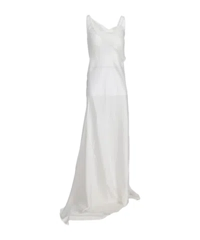 Ann Demeulemeester Aaricia Long Bias Slip Dress In White