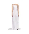 Ann Demeulemeester White Aaricia Long Bias Slip Maxi Dress In White
