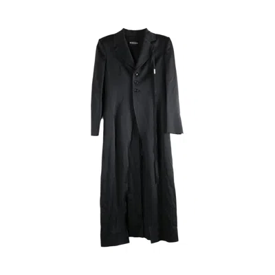 Pre-owned Ann Demeulemeester Abke X-long Open Front Fitted Coat 'black' | Women's Size 40