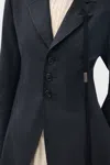 Ann Demeulemeester Abke X-long Open Front Fitted Coat In Blue