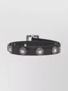 Ann Demeulemeester Adjustable Studded Belt In Oily Calf Skin In Black