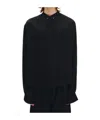 Ann Demeulemeester Adrik Stand Collar Open Front Blouse In Black