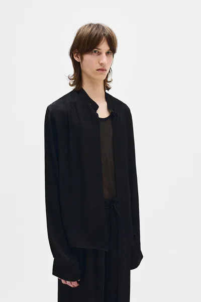 Ann Demeulemeester Adrik Stand Collar Open Front Blouse In Multicolor