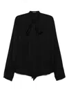 Ann Demeulemeester Adrik Stand Collar Open Front Blouse With Detachable Foulard