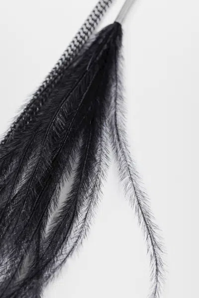 Ann Demeulemeester Afsar Beaded Necklace With Feathers In Transparent