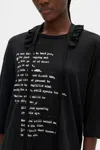 Ann Demeulemeester Agapi Printed High Comfort T-shirt With Detachable Collar In Black